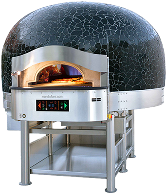 Rotary gas-fired pizza oven